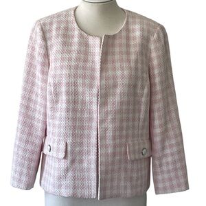 Kasper Pink Checkered Women's Jacket Size 12 NWT